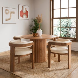 Amari 4 Seater Round Dining Table- Oak