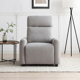 Riley Herringbone Recliner Chair, Grey