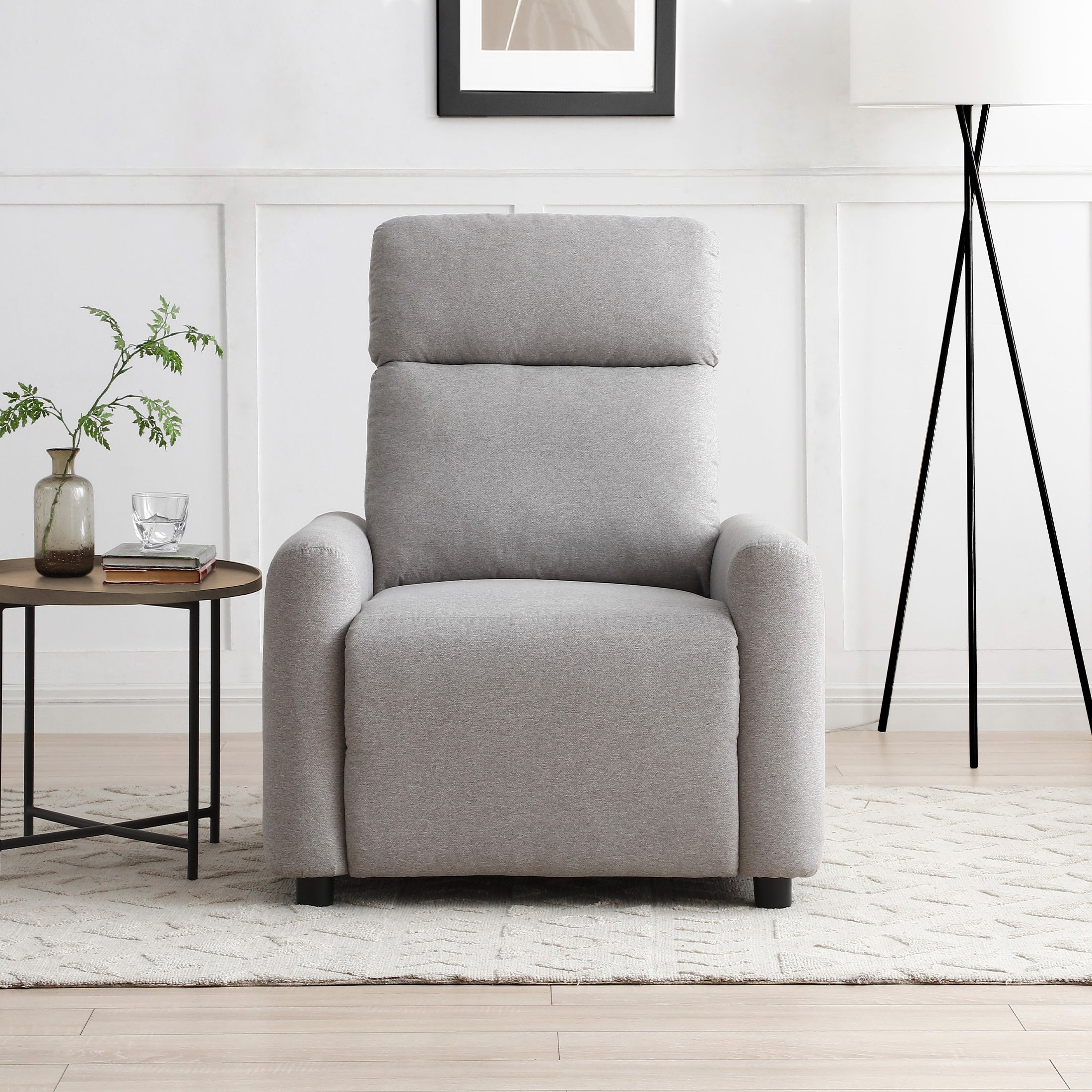 Riley Faux Wool Recliner Chair Grey Grey