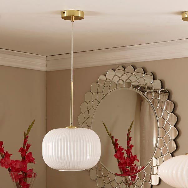 Bella Ribbed Squoval Pendant Light image 1 of 5