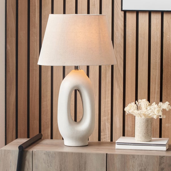 Laila Natural Organic Tall Ceramic Table Lamp image 1 of 5