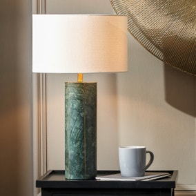 Venetia Green Marble and Gold Tall Table Lamp