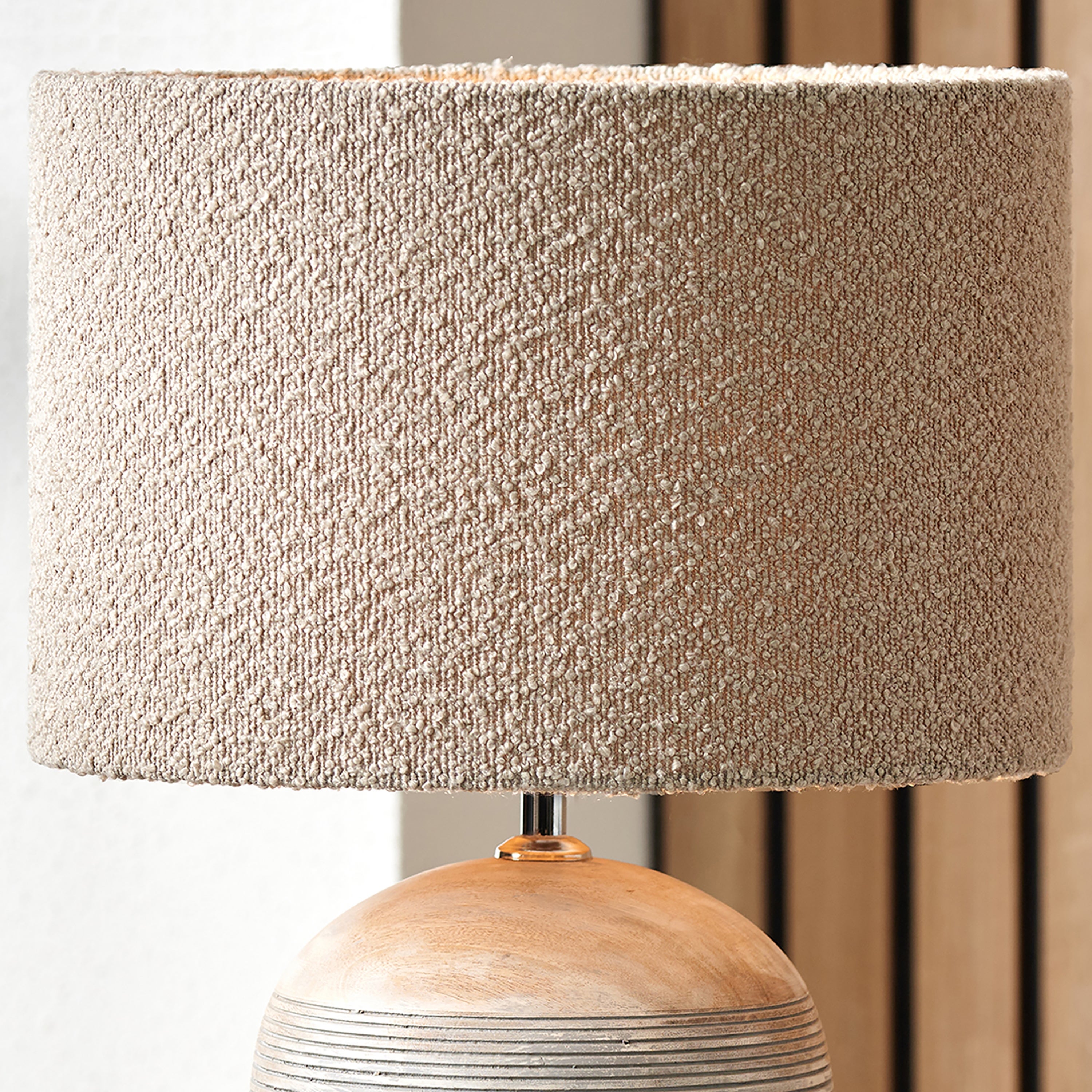 Rouen Boucle Cylinder Lamp Shade Taupe