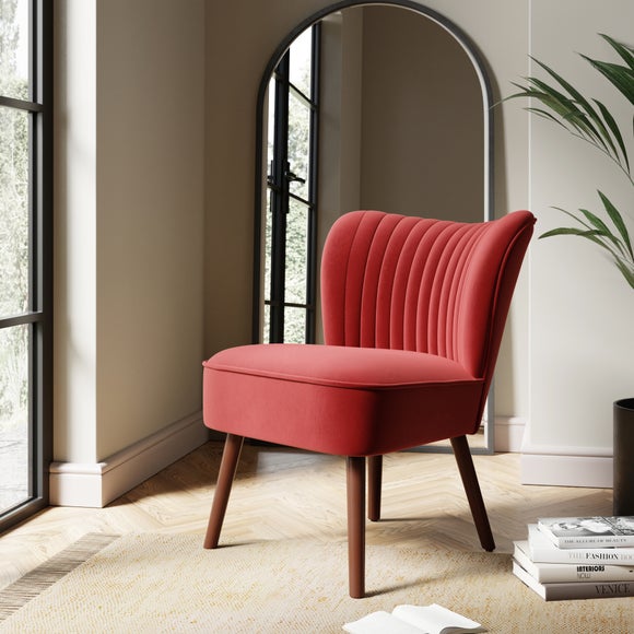 Camille Velvet Cocktail Chair Camille Warm Coral thumbnail