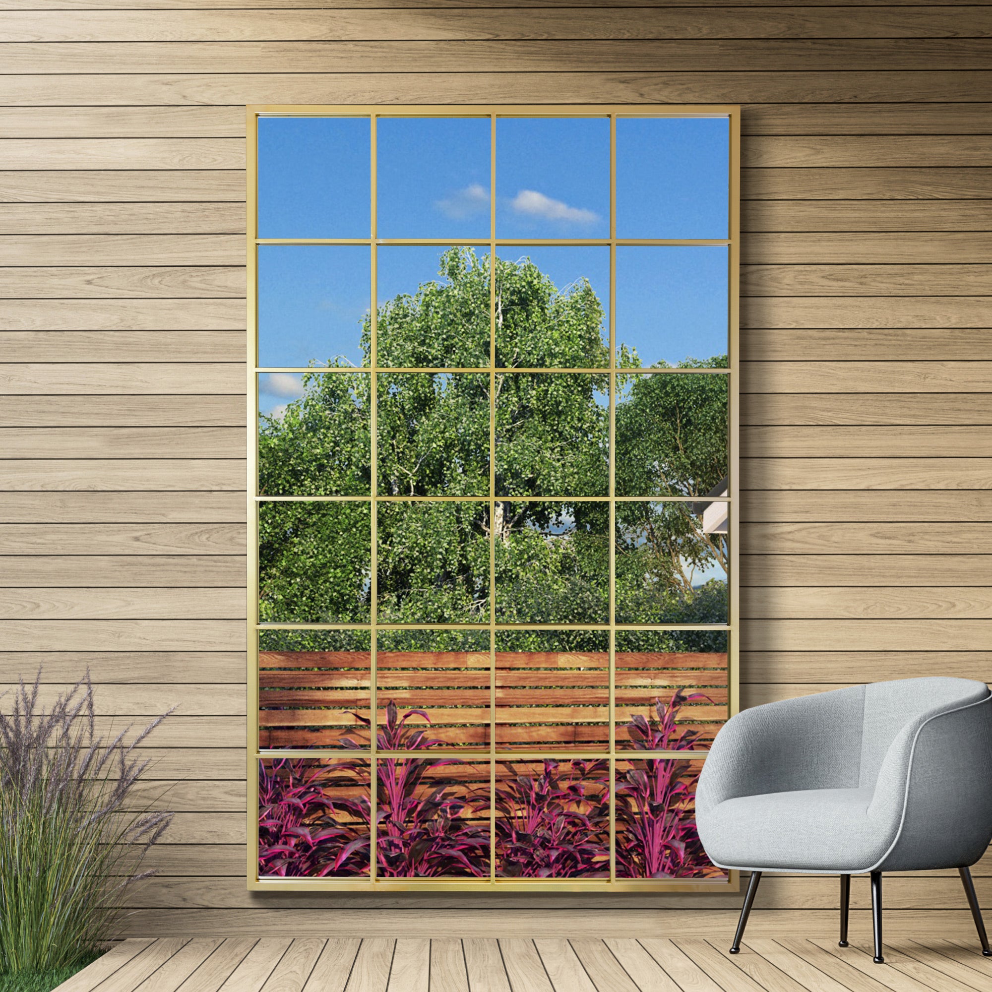 Fenestra Modern Rectangle Window Indoor Outdoor Wall Mirror