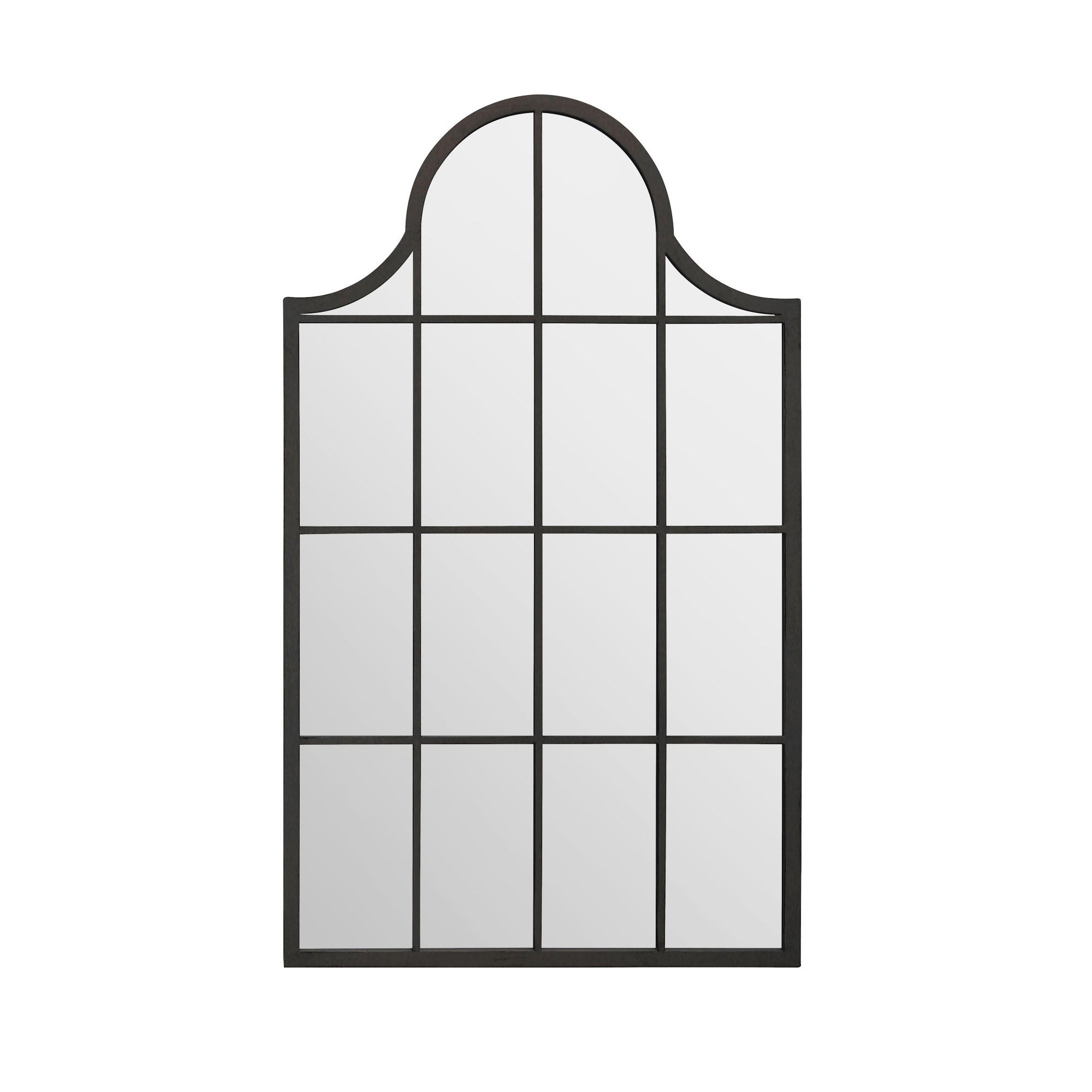 Arcus Window Arched Wall Mirror Black