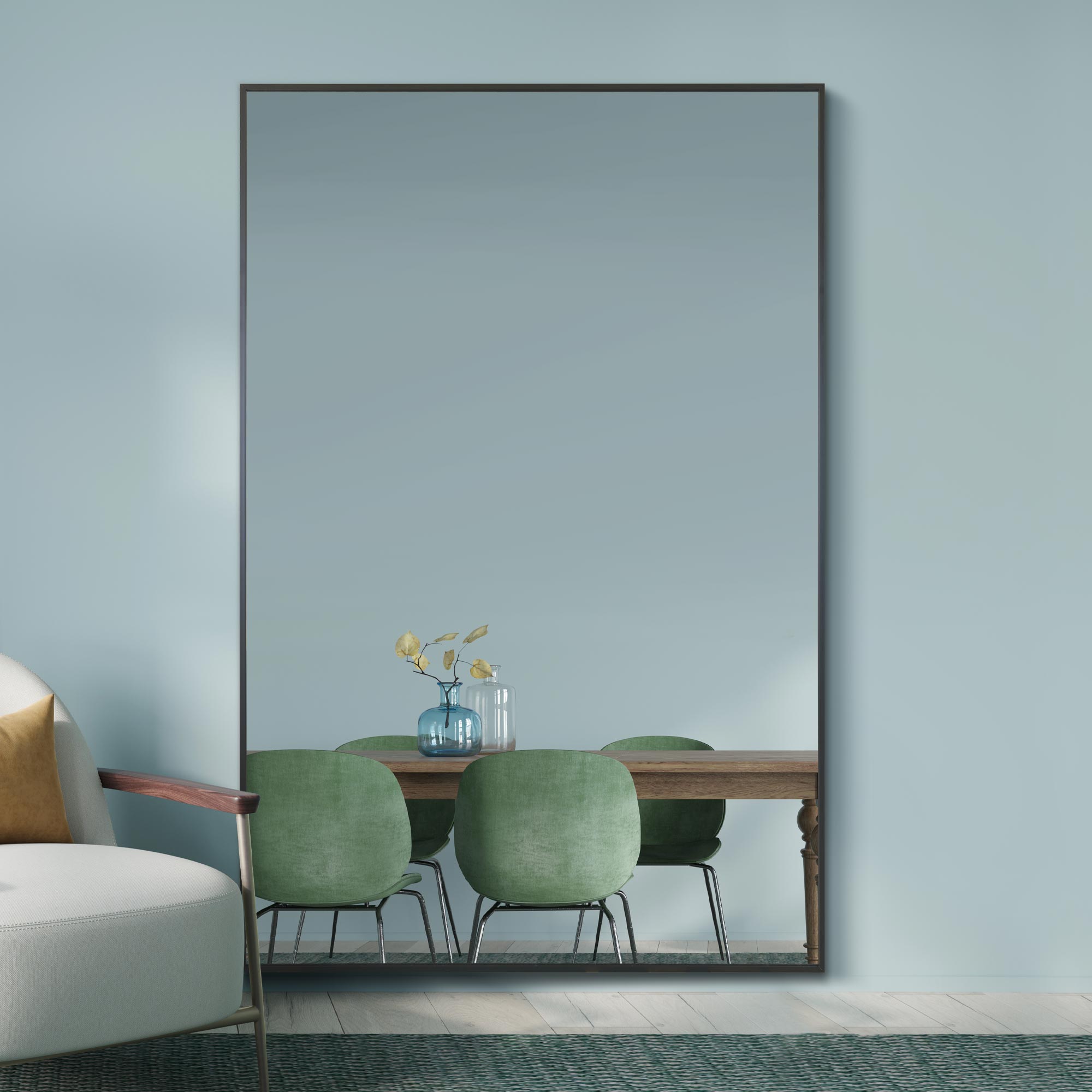 Artus Aluminium Rectangle Full Length Wall Mirror