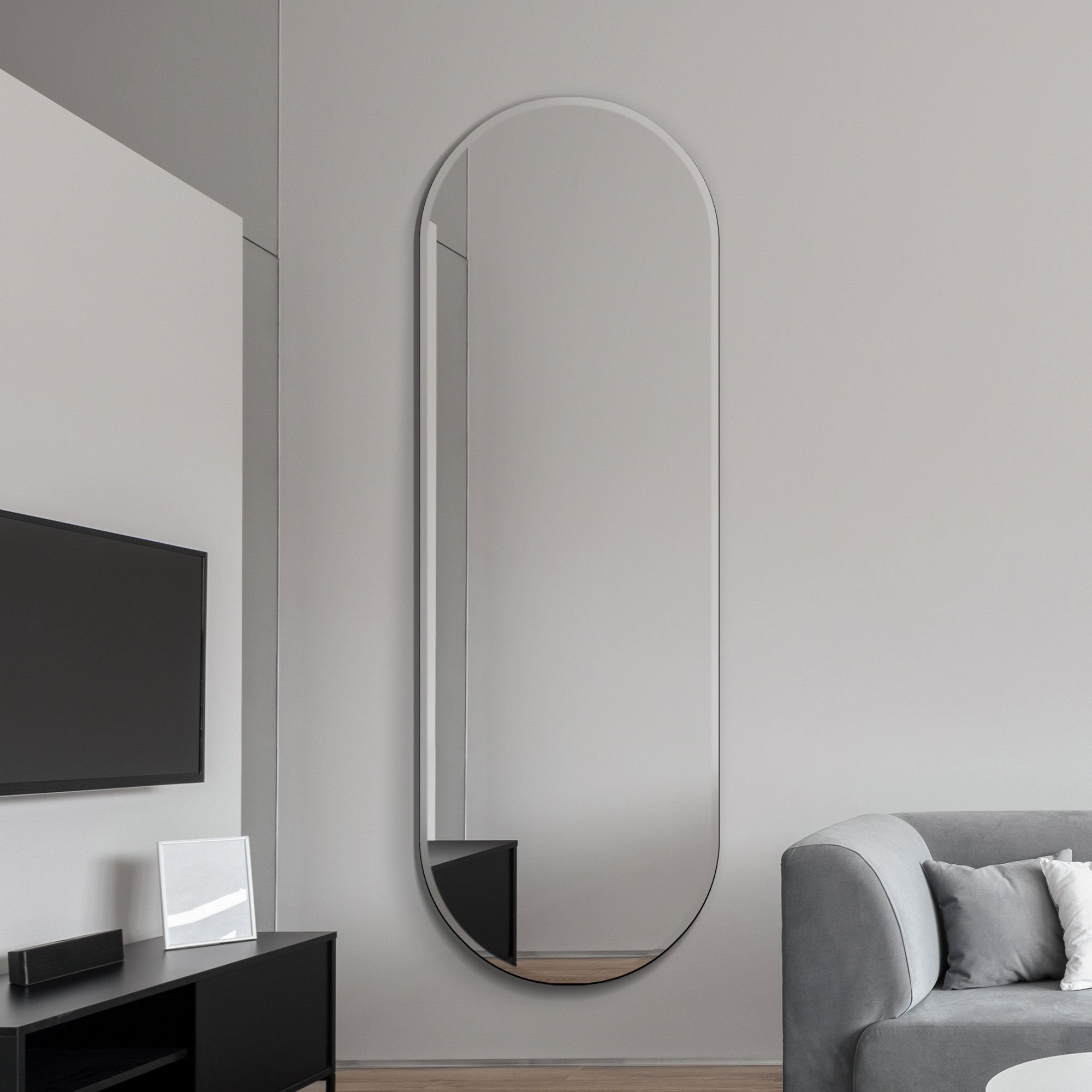 Lacuna Frameless Oval Full Length Wall Mirror
