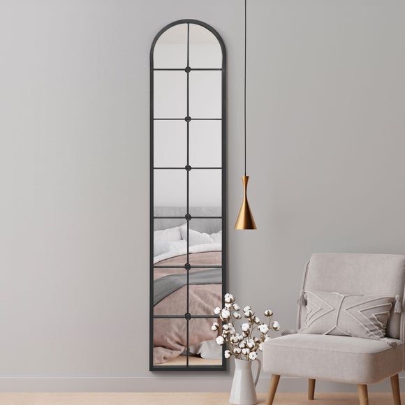 Arcus Cenestra Arched Window Indoor Outdoor Full Length Wall Mirror