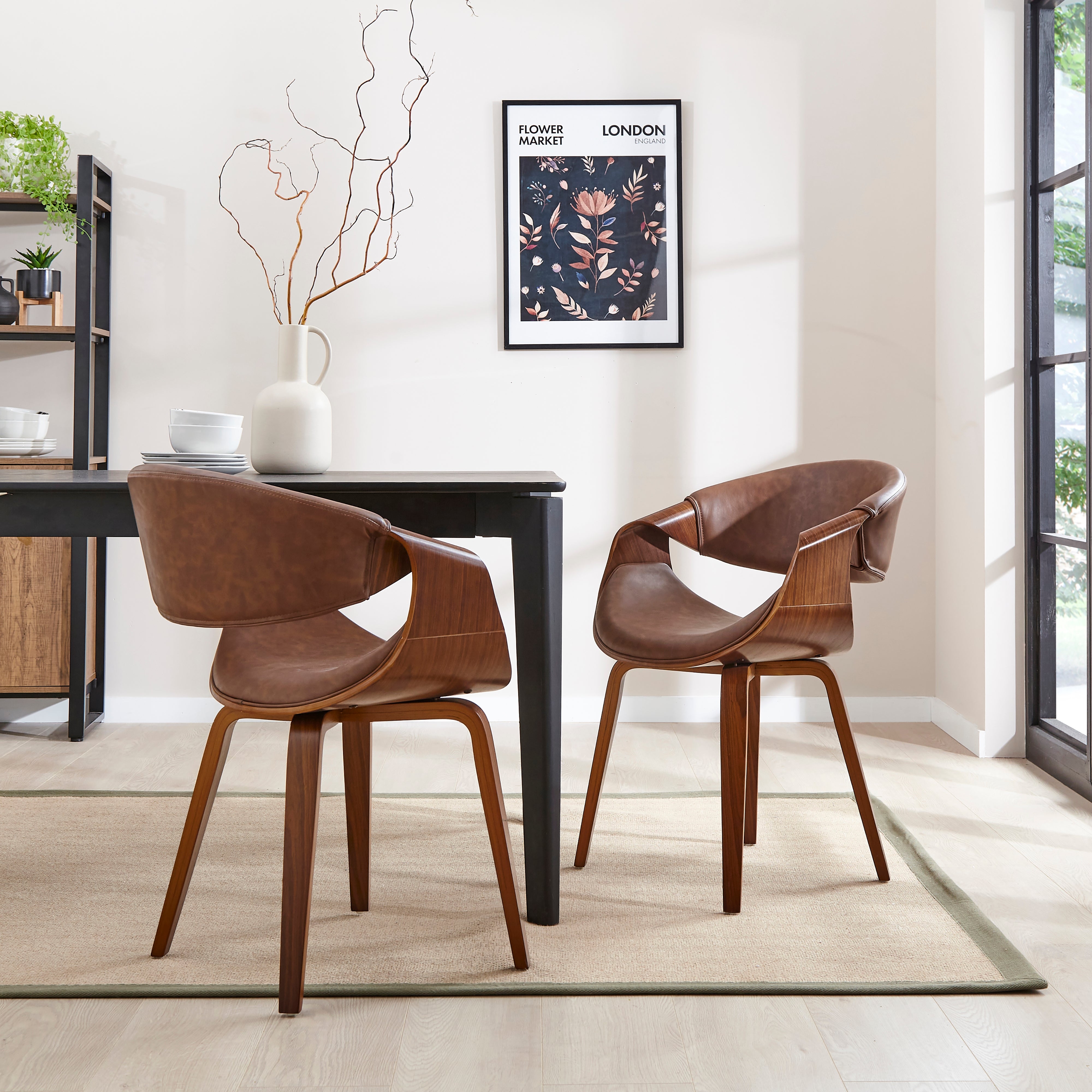 Modena Dining Chair Faux Leather Tan