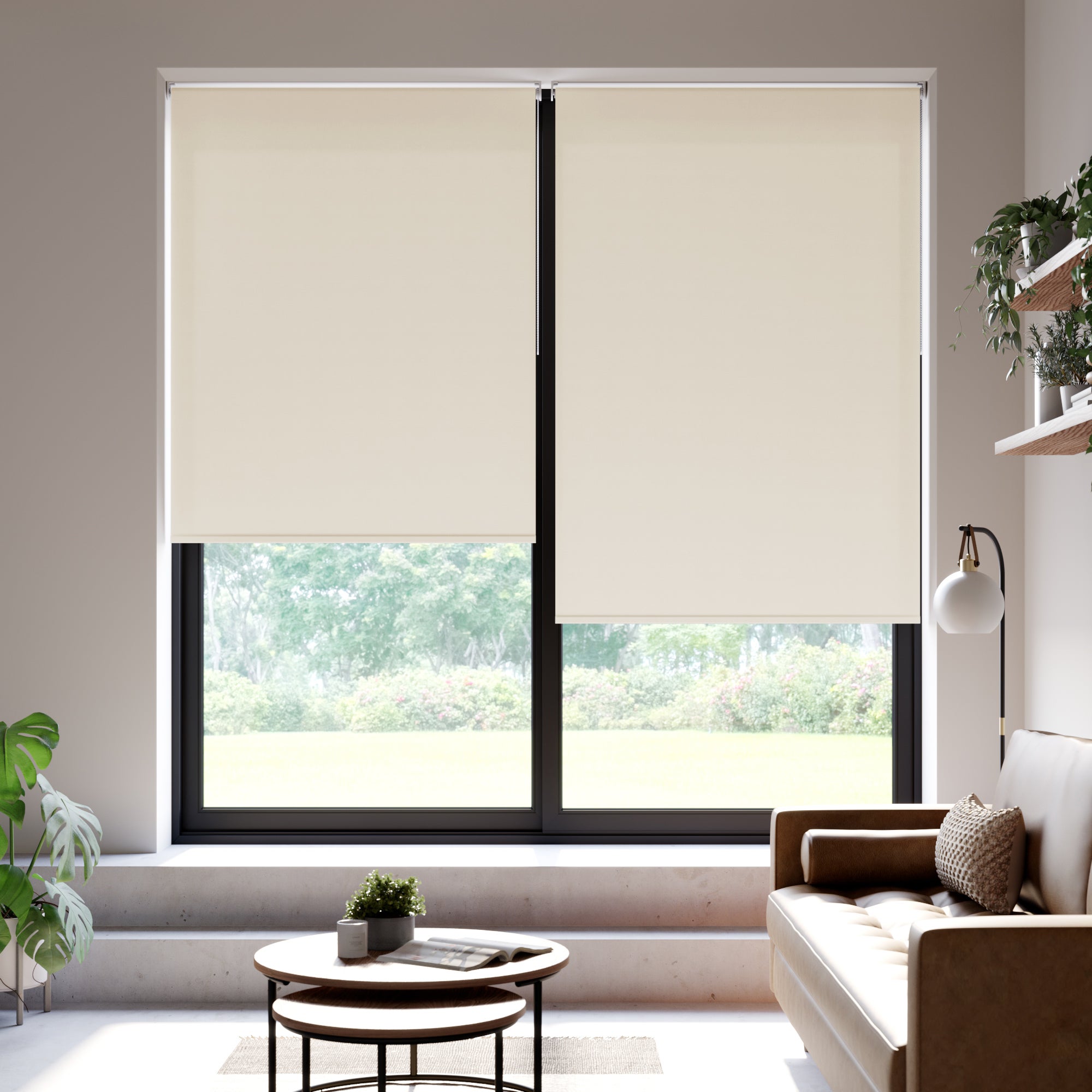 Iona Daylight Made to Measure Flame Retardant Roller Blind Fabric Sample Iona Sandstone