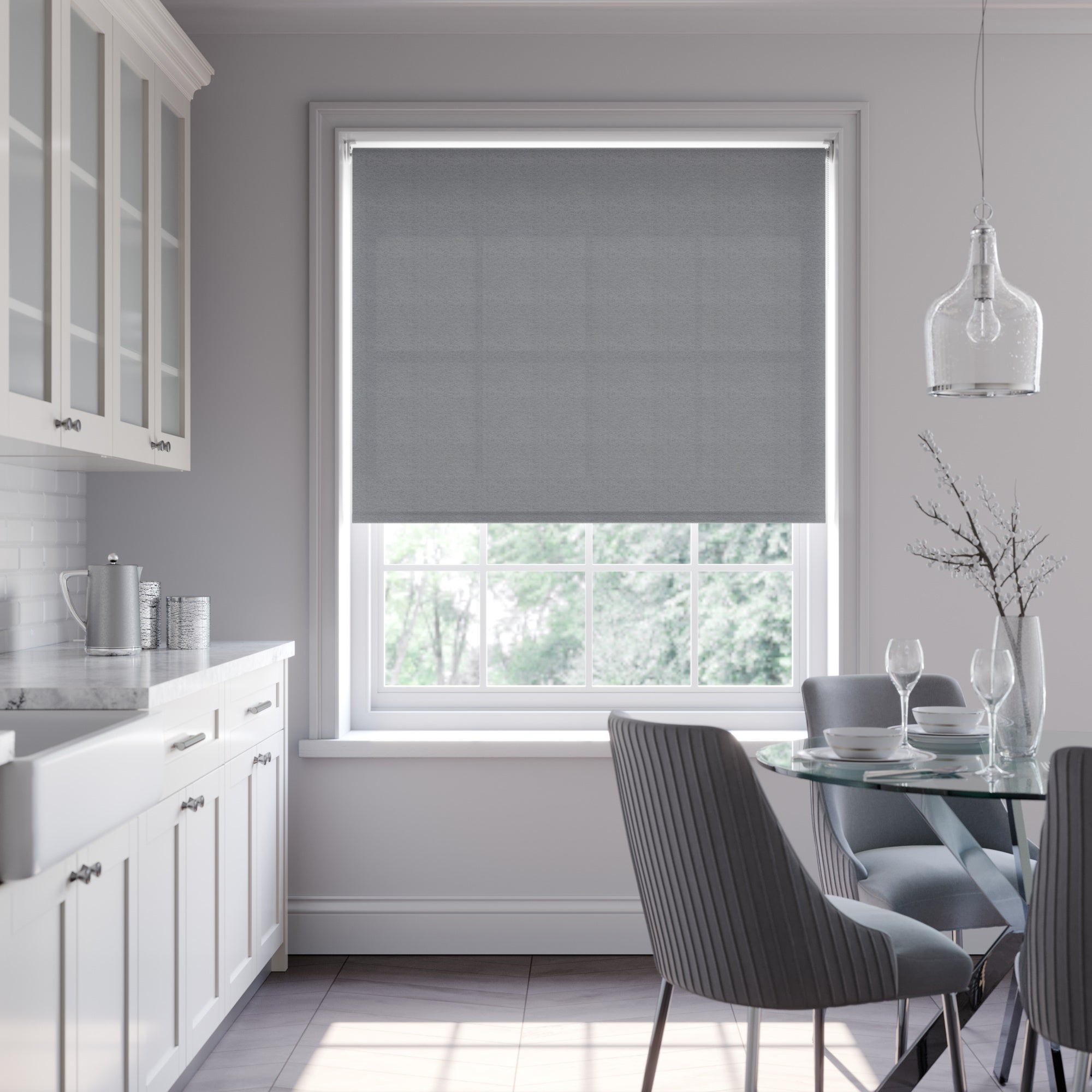 Tundra Daylight Made to Measure Roller Blind Fabric Sample Tundra Grey Marl