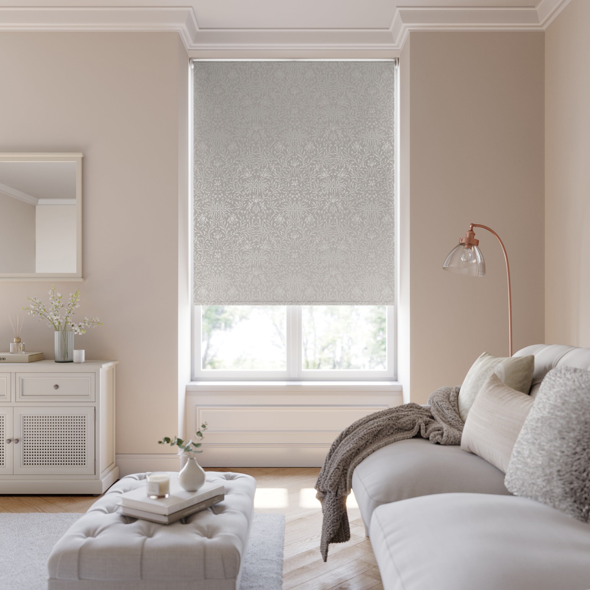 Florence Blackout Made to Measure Roller Blind Fabric Sample Florence Tapestry Beige