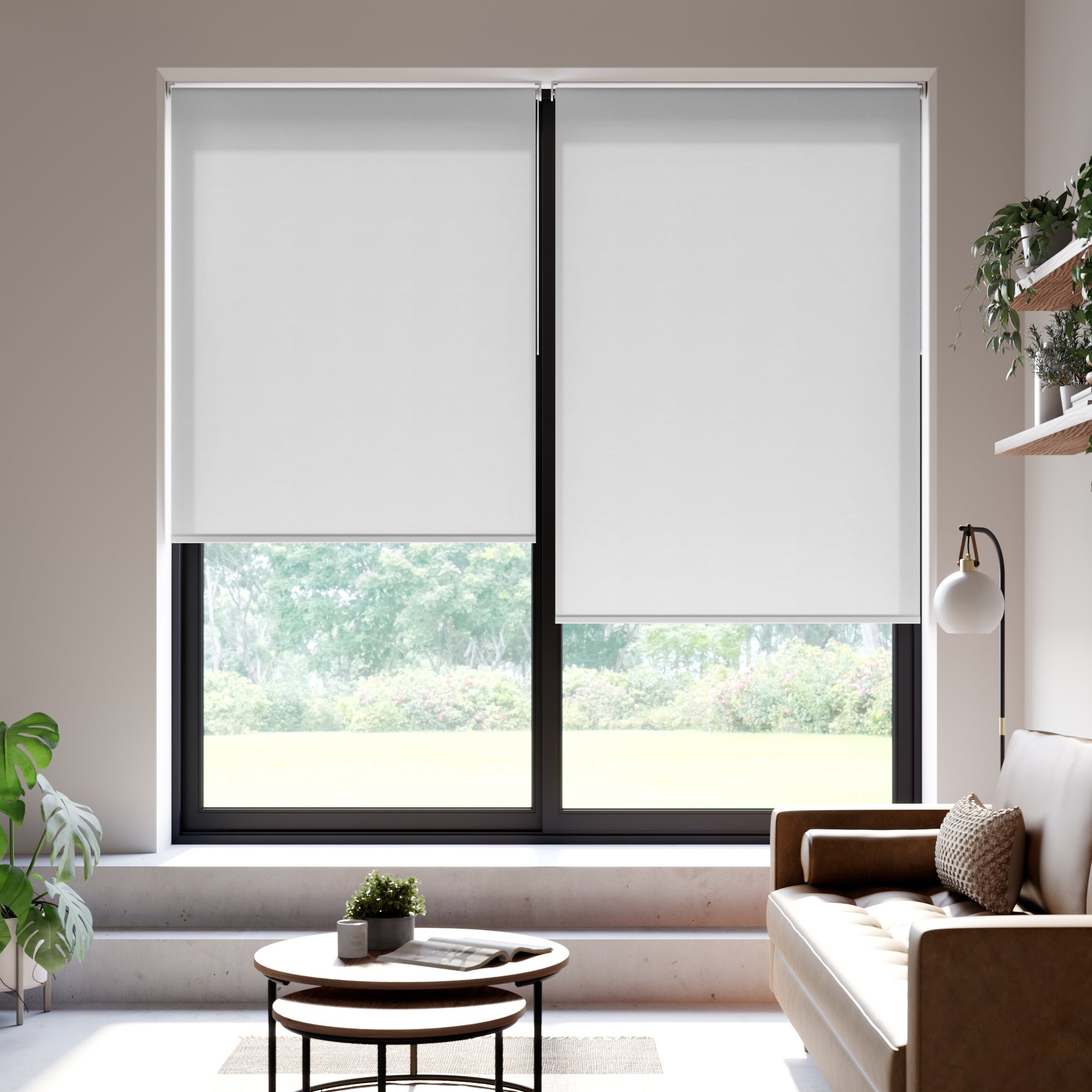 Perspective Daylight Made to Measure Flame Retardant Roller Blind Fabric Sample Perspective Arctic White