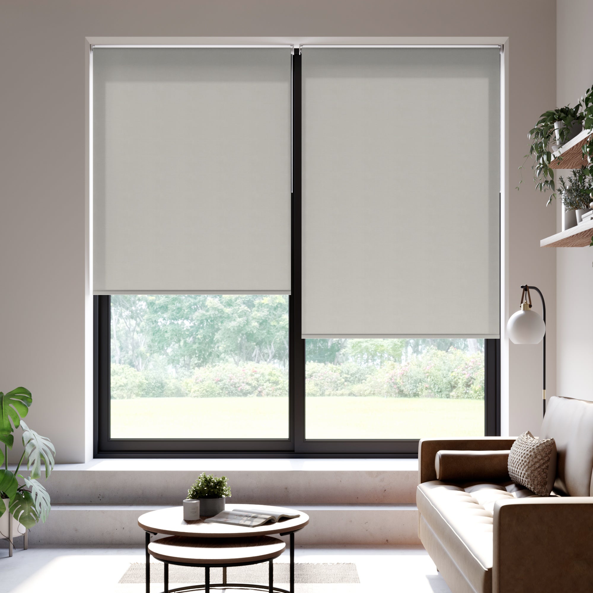 Perspective Daylight Made to Measure Flame Retardant Roller Blind Fabric Sample Perspective Windspray Grey