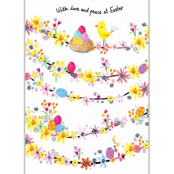Happy Easter Floral Bunting Card