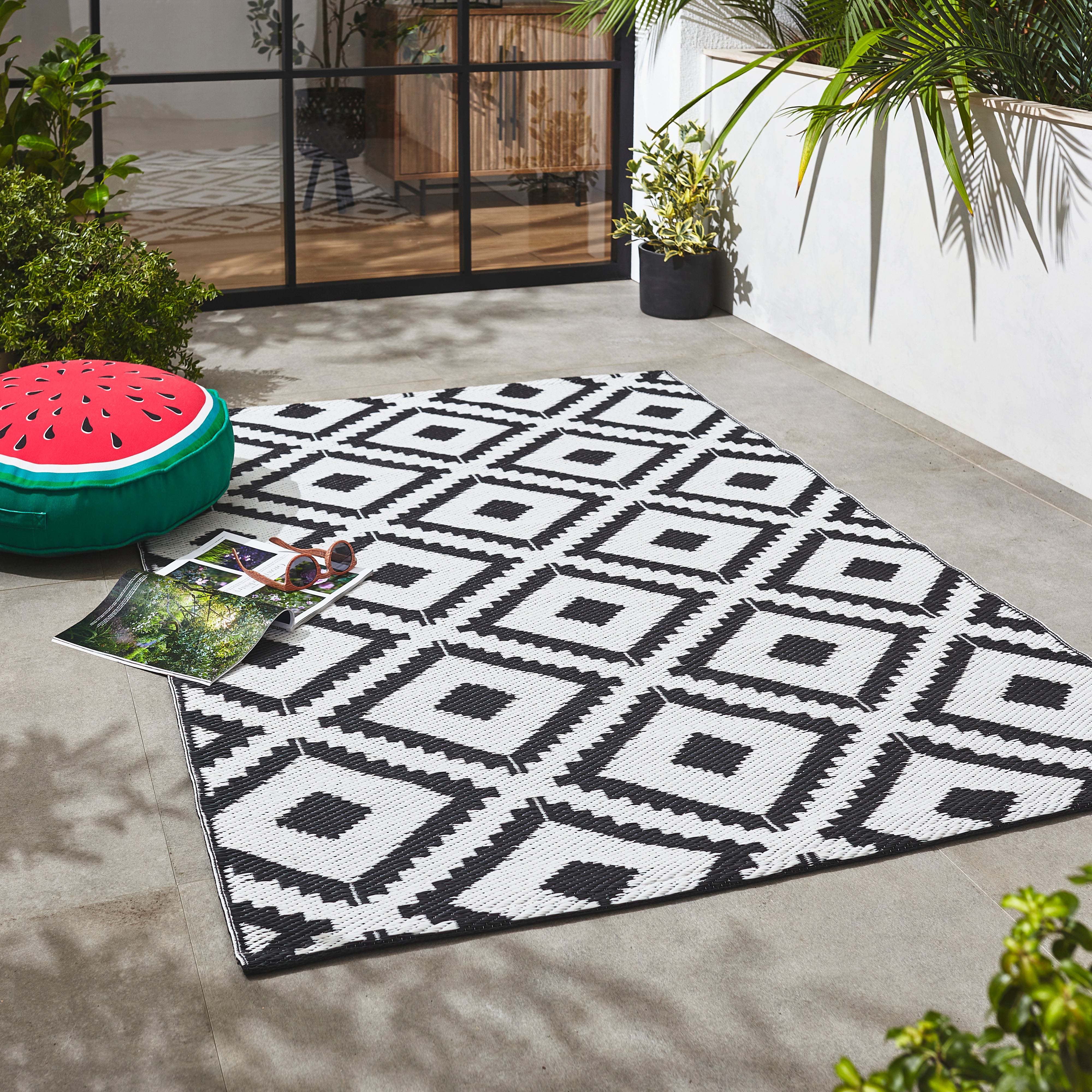 Maroc Geometric Indoor Outdoor Plastic Rug