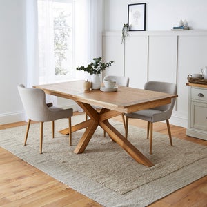 Xavi 6-8 Seater Rectangular Extendable Dining Table- Oak
