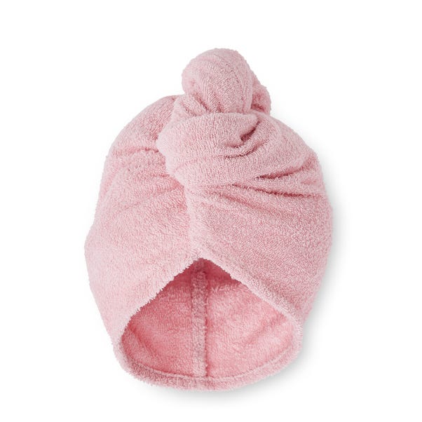 Pack of 2 Catherine Lansfield Quick Dry Cotton Pink Turbie Head Towel image 1 of 4