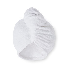 Pack of 2 Catherine Lansfield Quick Dry Cotton White Turbie Head Towel