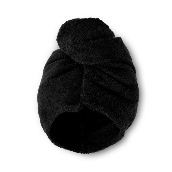 Pack of 2 Catherine Lansfield Quick Dry Cotton Black Turbie Head Towel image 1 of 4