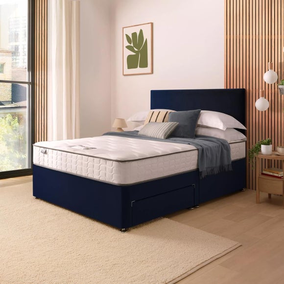 Silentnight Divan Bed With Velvet Paris Headboard