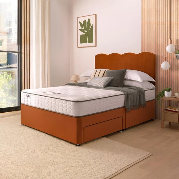 Silentnight Divan Bed With Wave Velvet Headboard and 800 Pocket Sprung Mattress