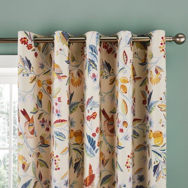 Bird and Berries Eyelet Curtain image 1 of 4