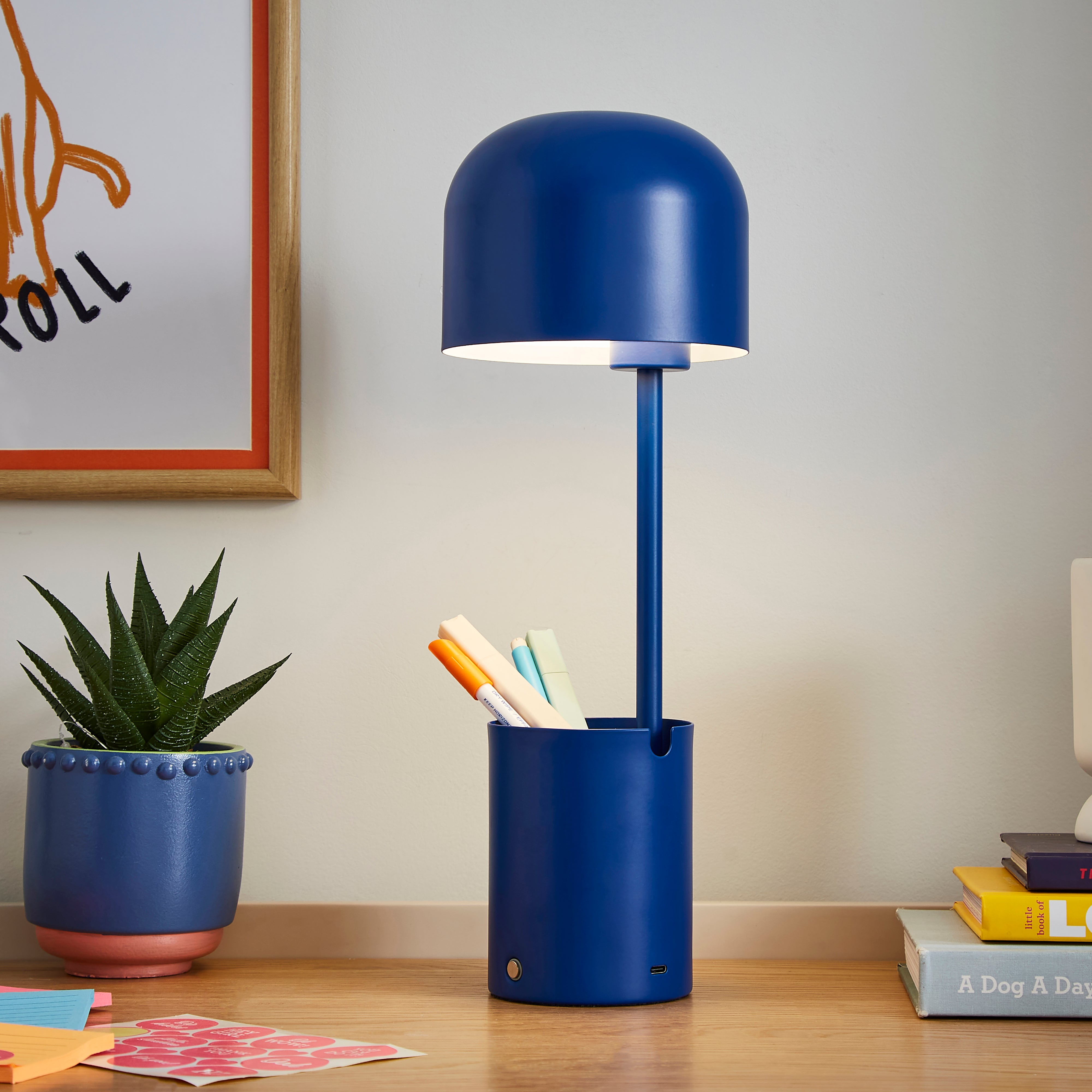 Kekofunctional Rechargeable Touch Dimmable Table Lamp Blue