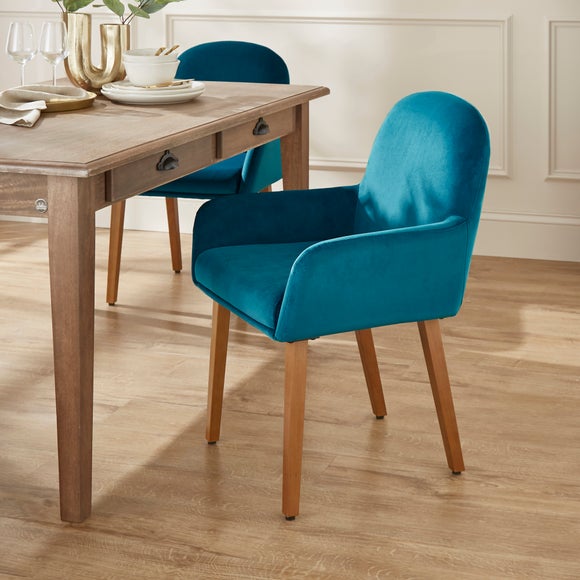 Agnes Carver Dining Chair Velvet Dunelm
