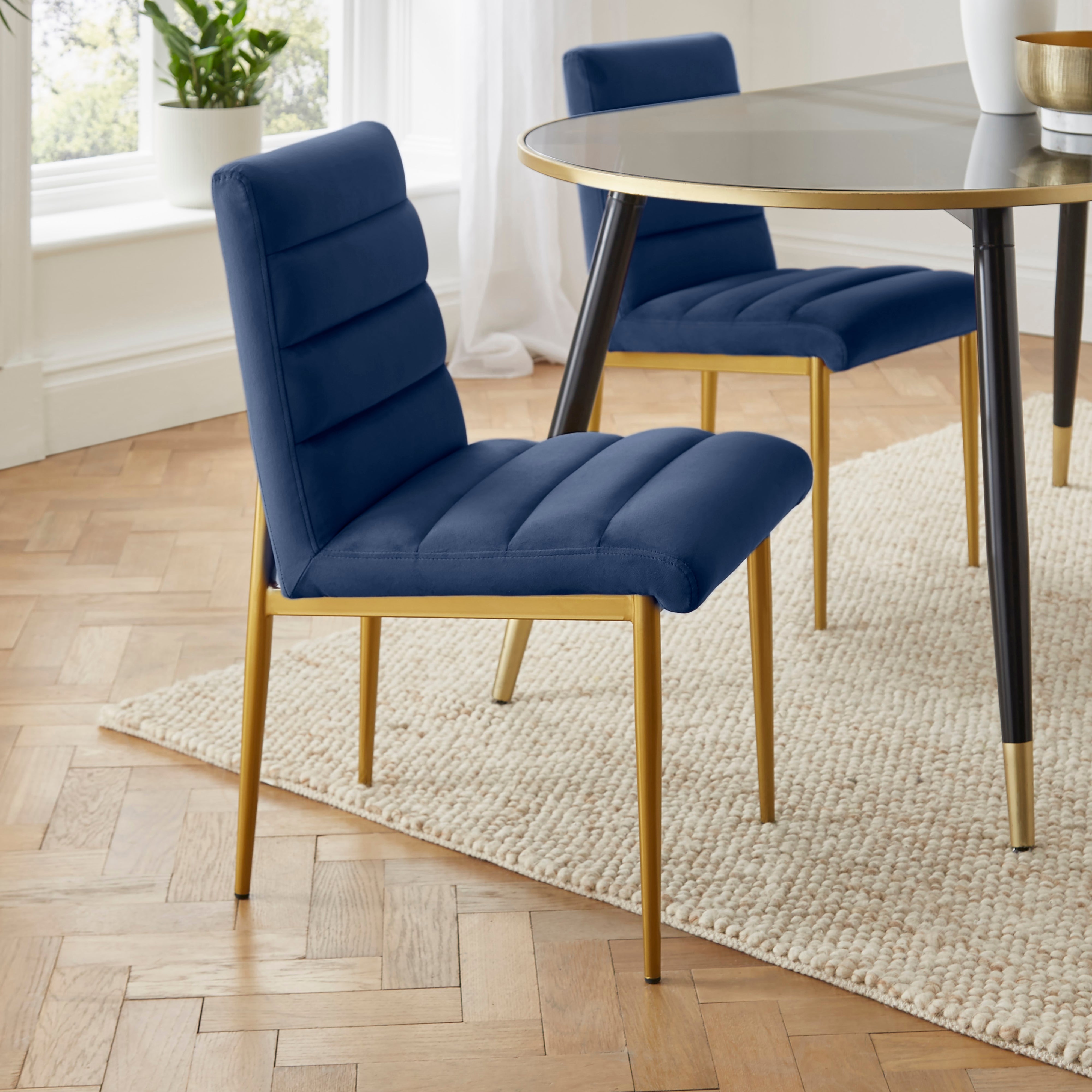 Maddison Dining Chair Velvet Luxe Navy