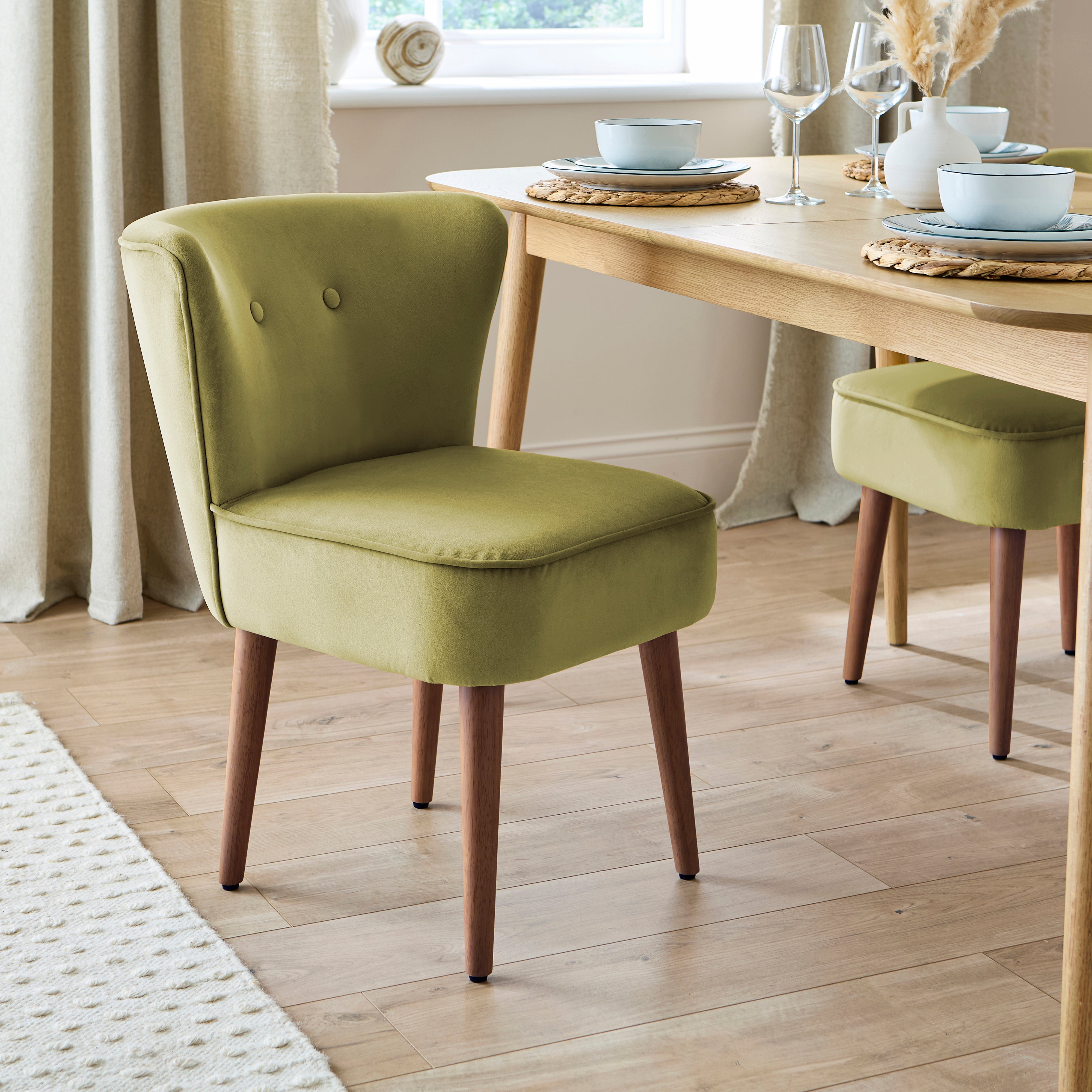 Eliza Dining Chair Velvet Olive