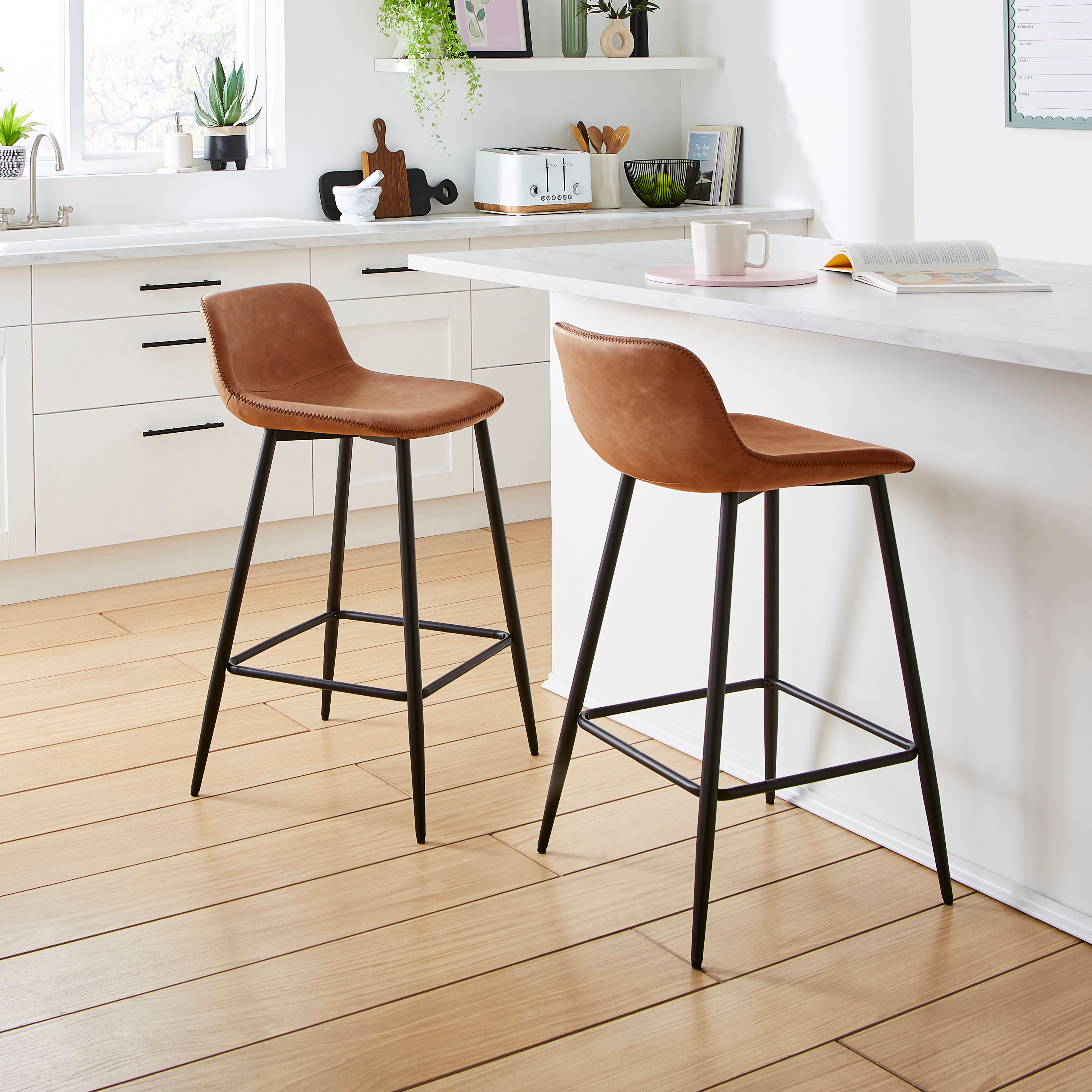Jayden Counter Height Bar Stool, Faux Leather