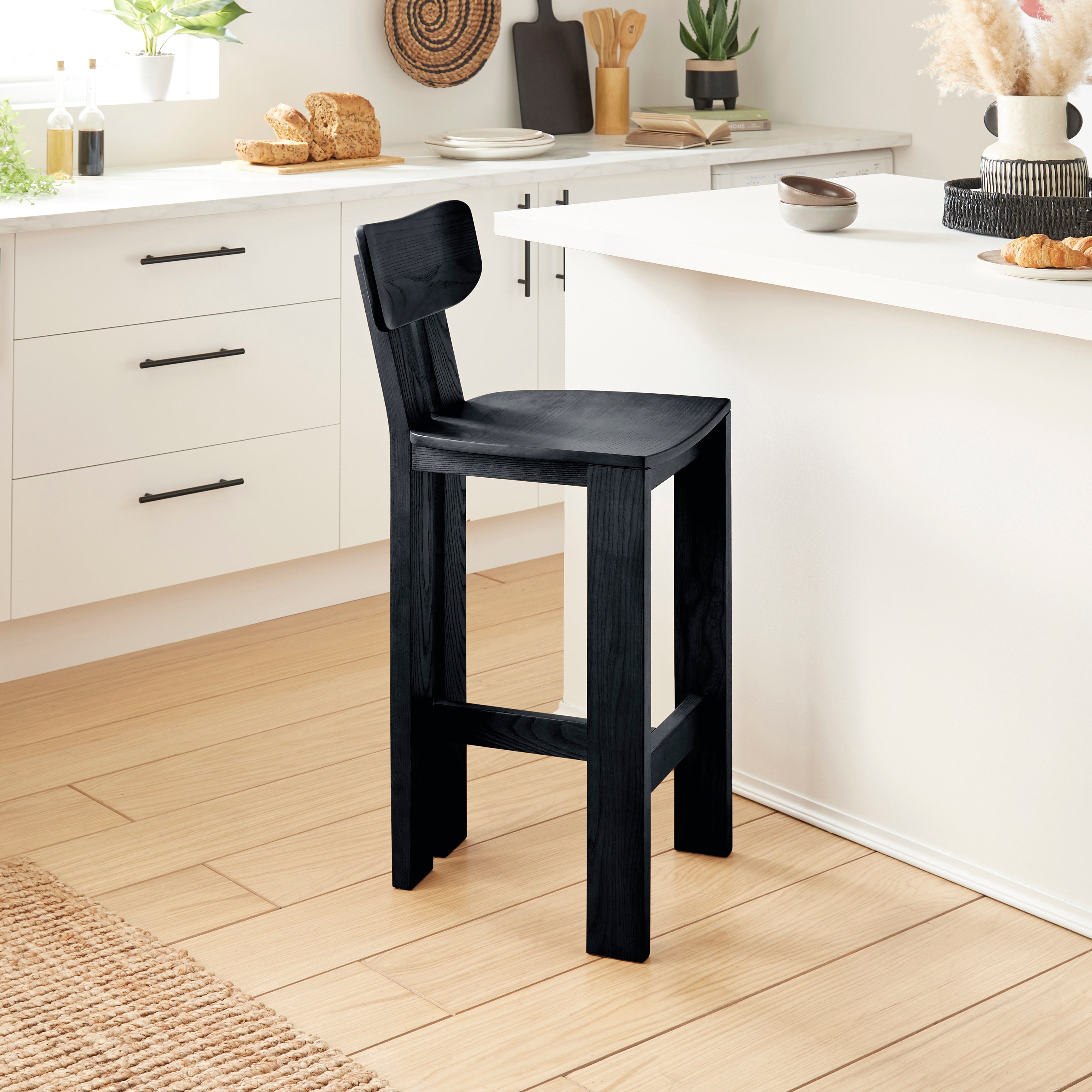 Cairo Counter Height Bar Stool Stained Ash Black