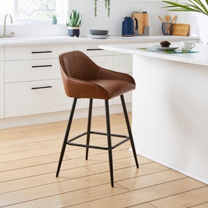 Radleigh Bar Stool- Faux Leather Tan