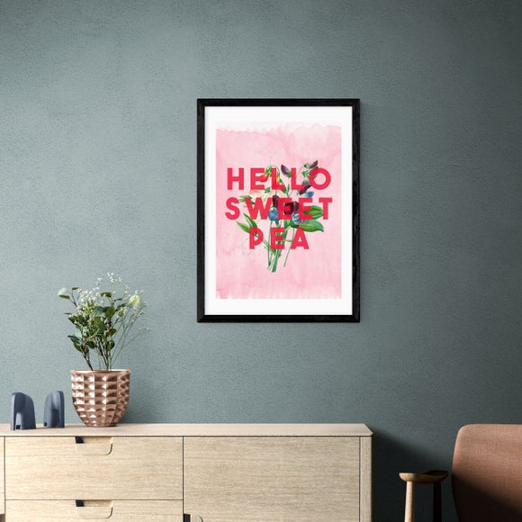 East End Prints - Hello Sweet Pea Print by The 13 Prints Pink thumbnail