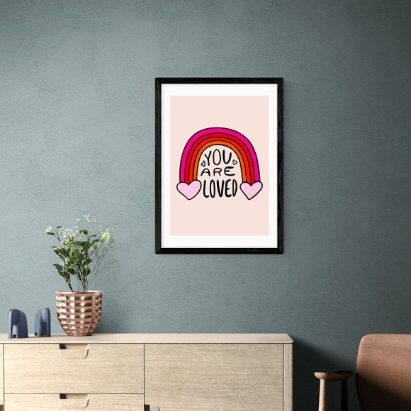 East End Prints - You are loved Print by Doodle By Meg MultiColoured thumbnail