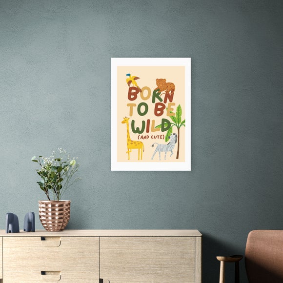 East End Prints - Born To Be Wild Cute Print by Mother & Sun Studio MultiColoured thumbnail