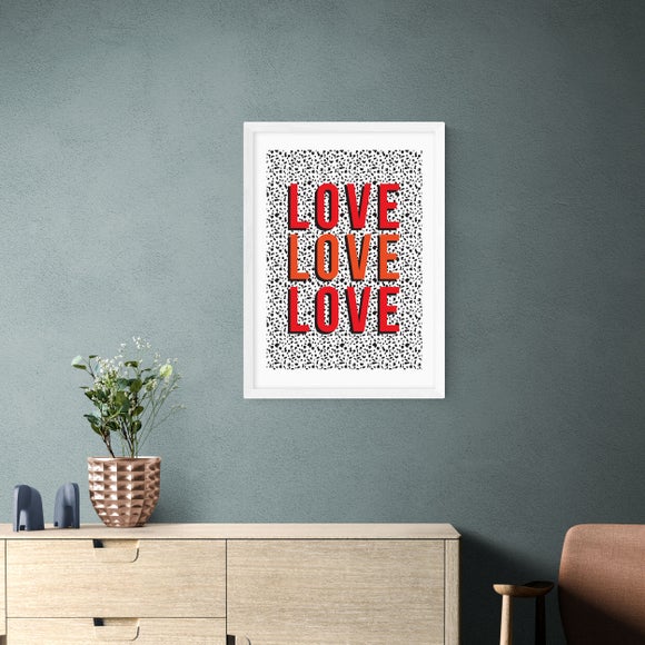 East End Prints - Love Love Love Print by The Native State Red thumbnail
