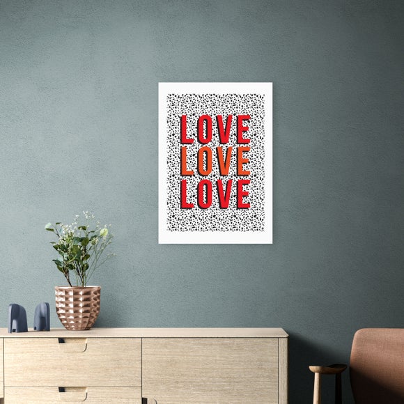 East End Prints - Love Love Love Print by The Native State Red thumbnail