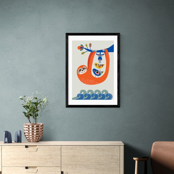 East End Prints - Sloth Print by Rachel Lee MultiColoured thumbnail