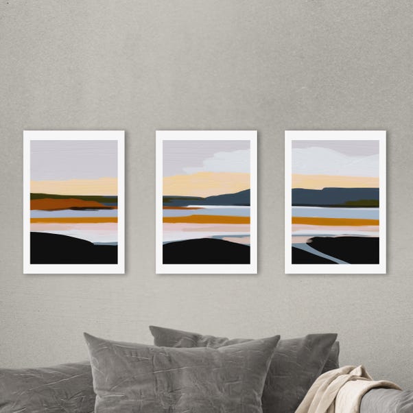 East End Prints Peaceful Calm of Evening Triptych Print Set by Ana Rut Bre image 1 of 2