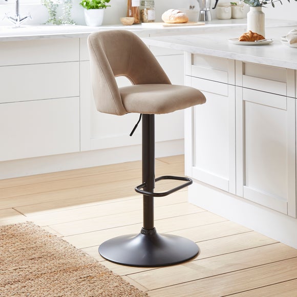 Jonas Adjustable Height Bar Stool Velvet Dunelm