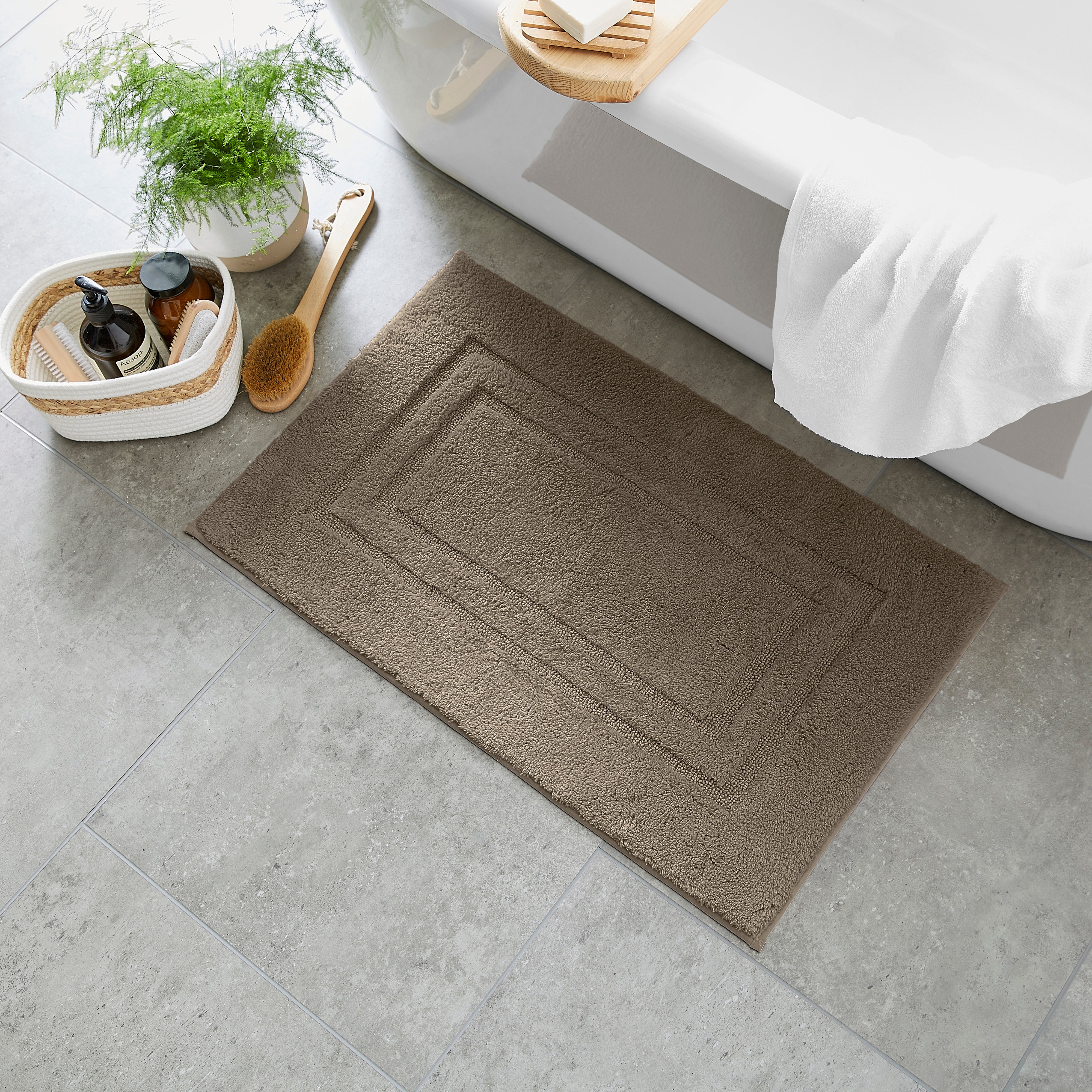 Luxury Cotton Bath Mat Taupe