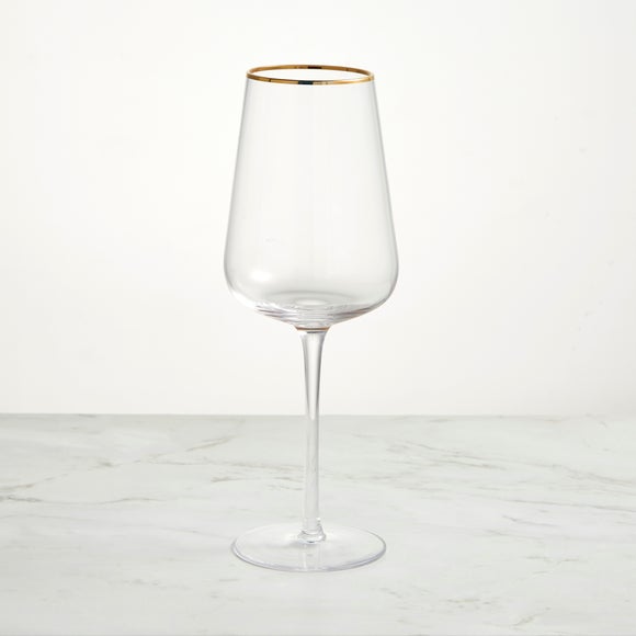 Gold Band White Wine Glass