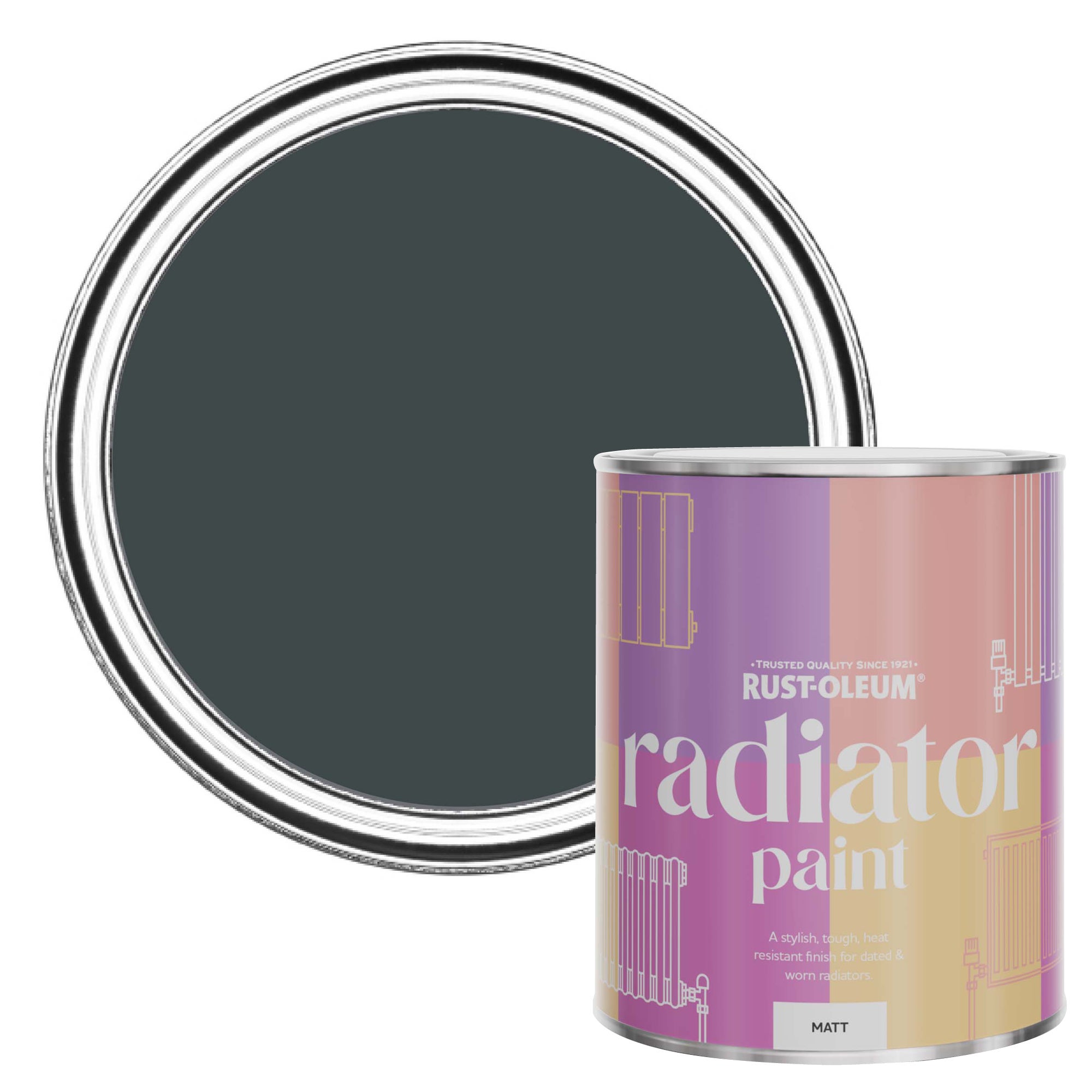 Rust-Oleum Black Sand Matt Radiator Paint