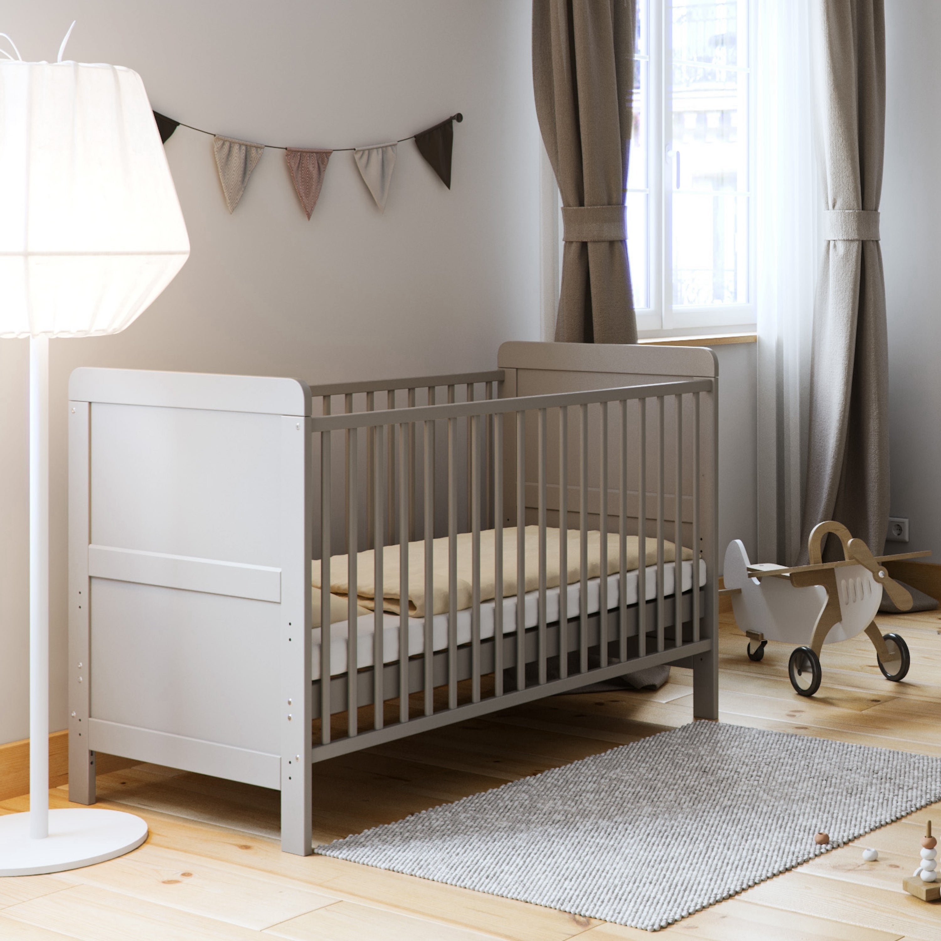 Photos - Cot Classic  Bed Grey 