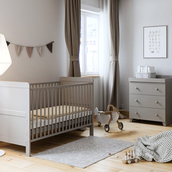 Little Acorns Classic Cot Bed and 3 Drawer Chest Nursery Set image 1 of 7