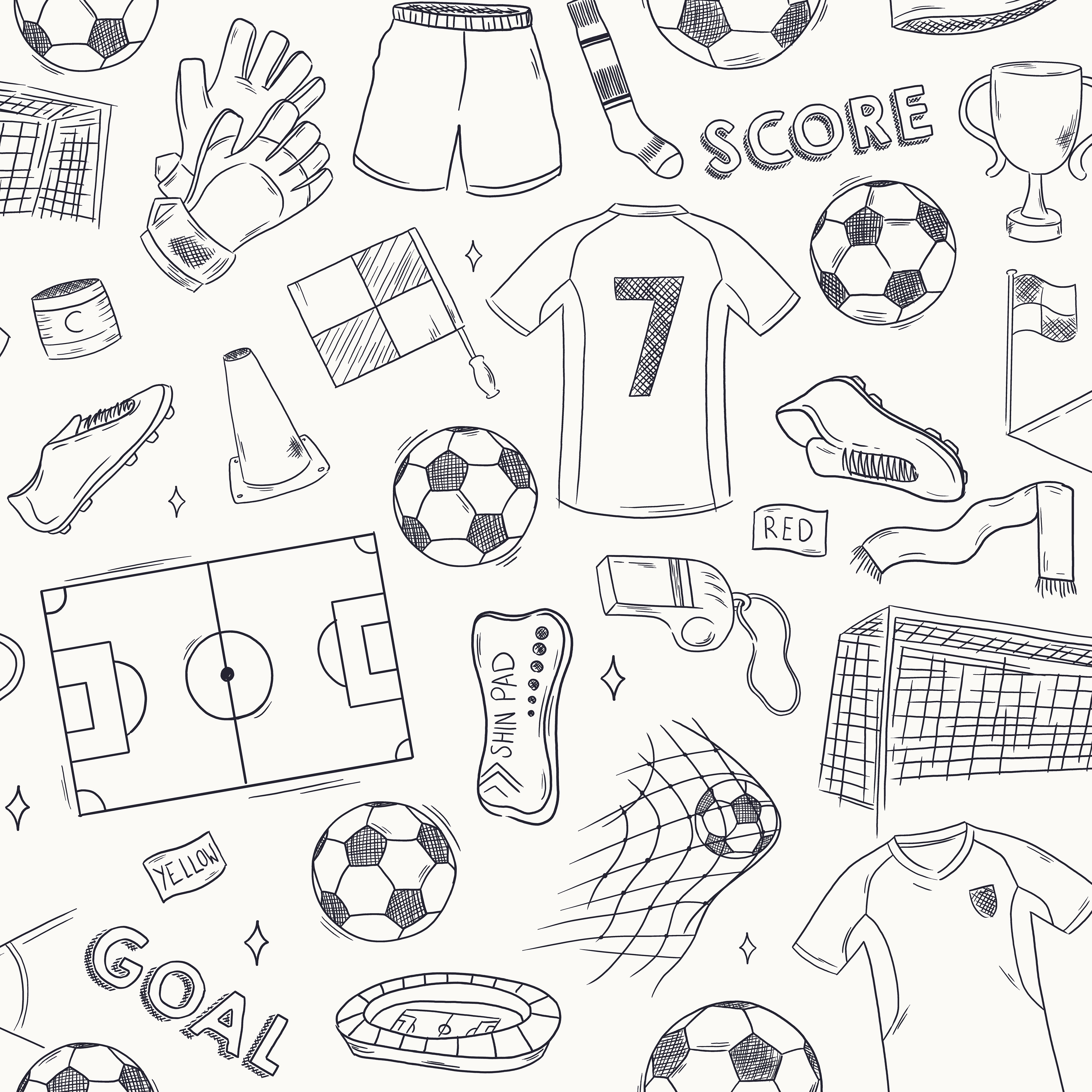 Football Icons Wallpaper | Dunelm