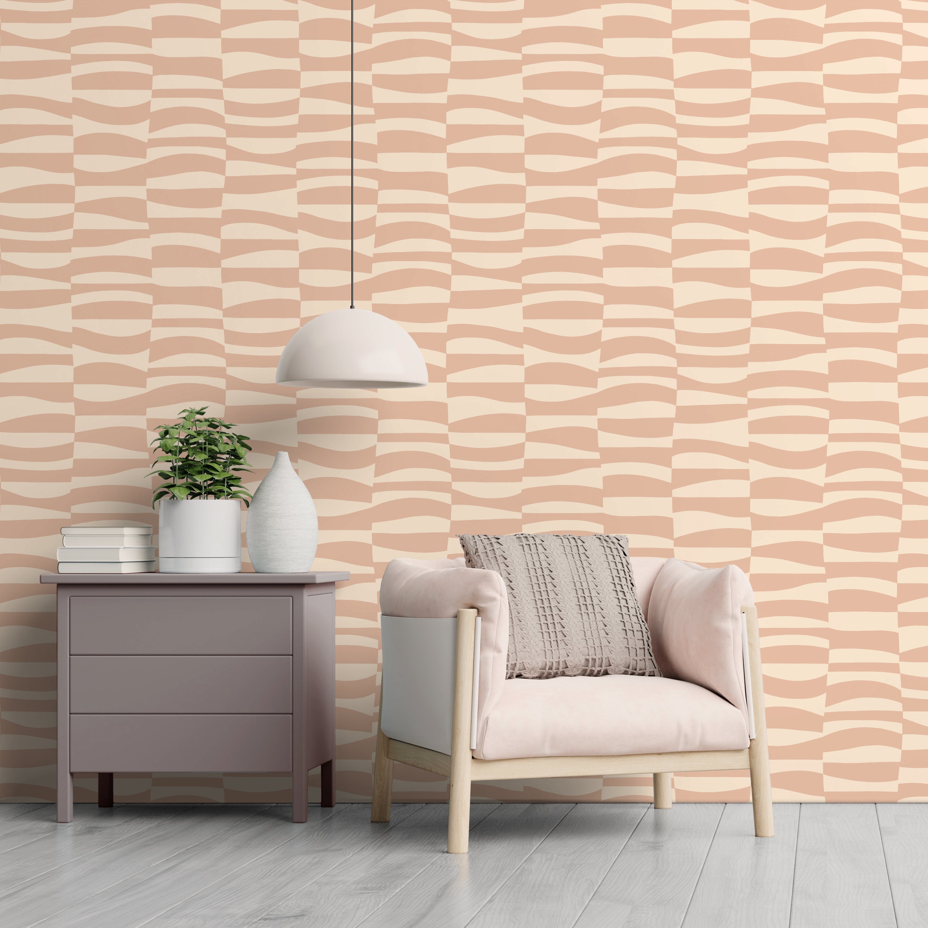 Elements Atkinson Blush Matte Flat Wallpaper